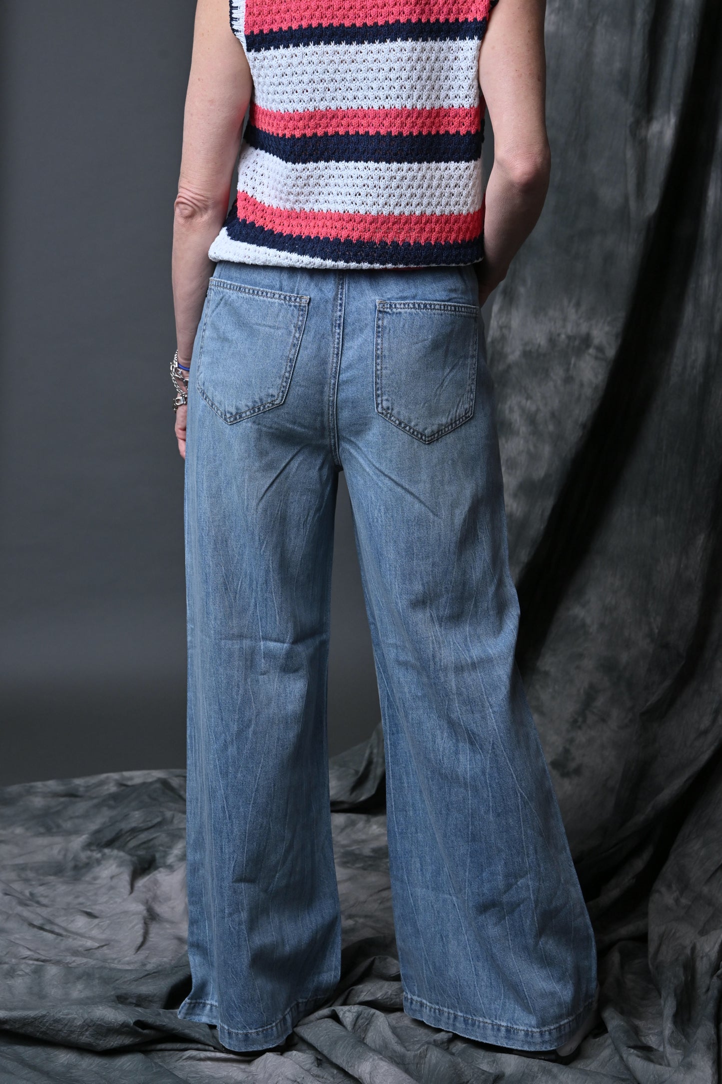 Judy Blue High Waisted Palazzo Jeans w/Drawcord