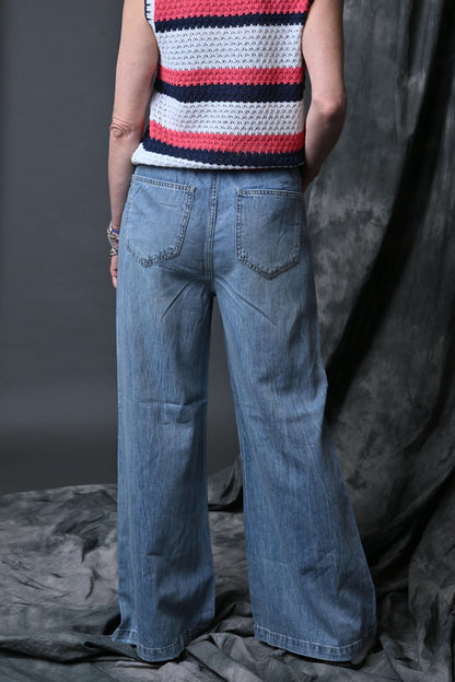 Judy Blue High Waisted Palazzo Jeans w/Drawcord