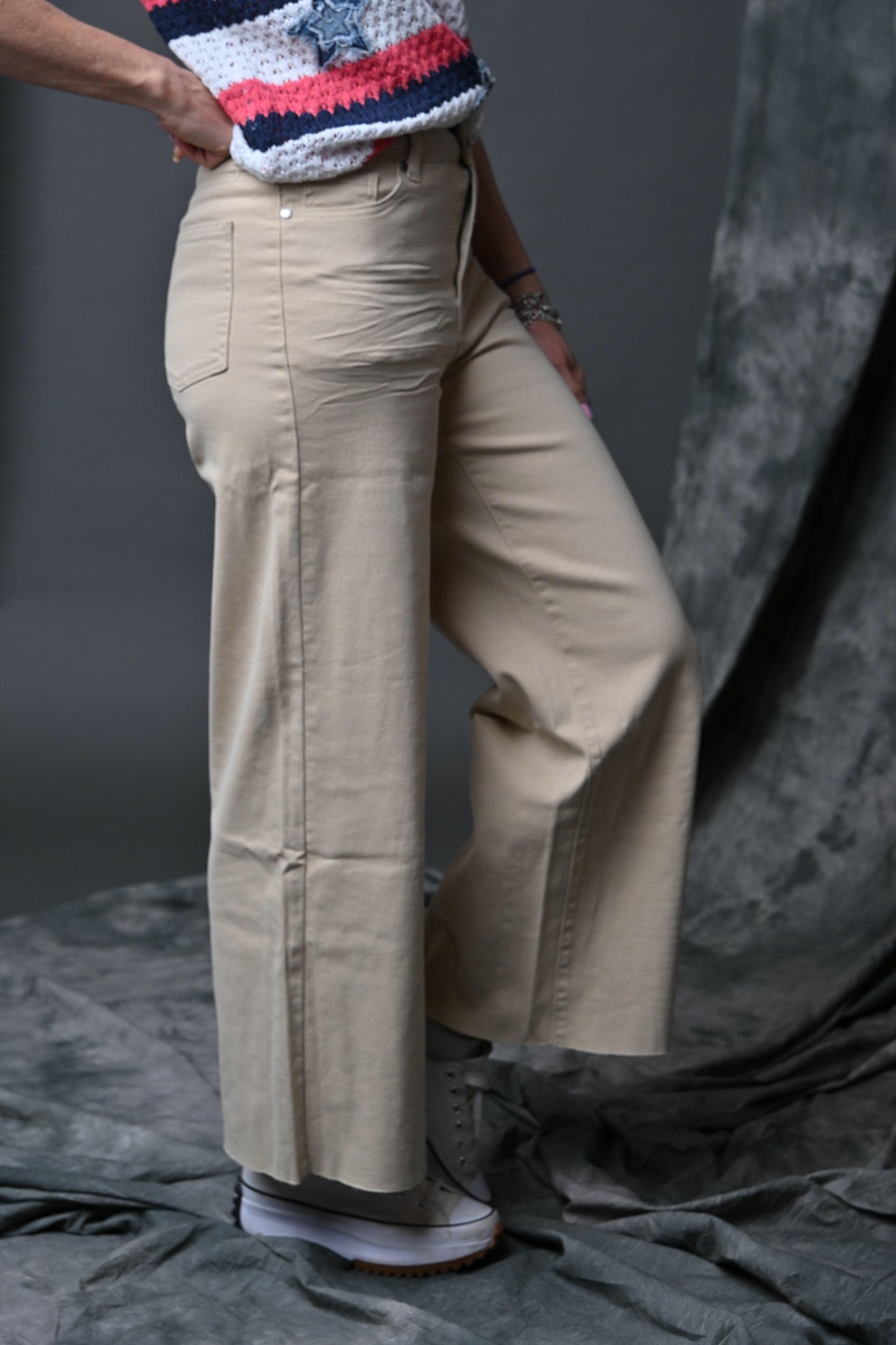 Easel Soft Stretch Khaki Twill High-Waisted Pants | Vintage-Inspired Tailored Fit