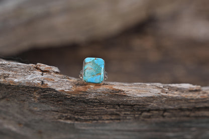 SS Turquoise Single Stone Ring