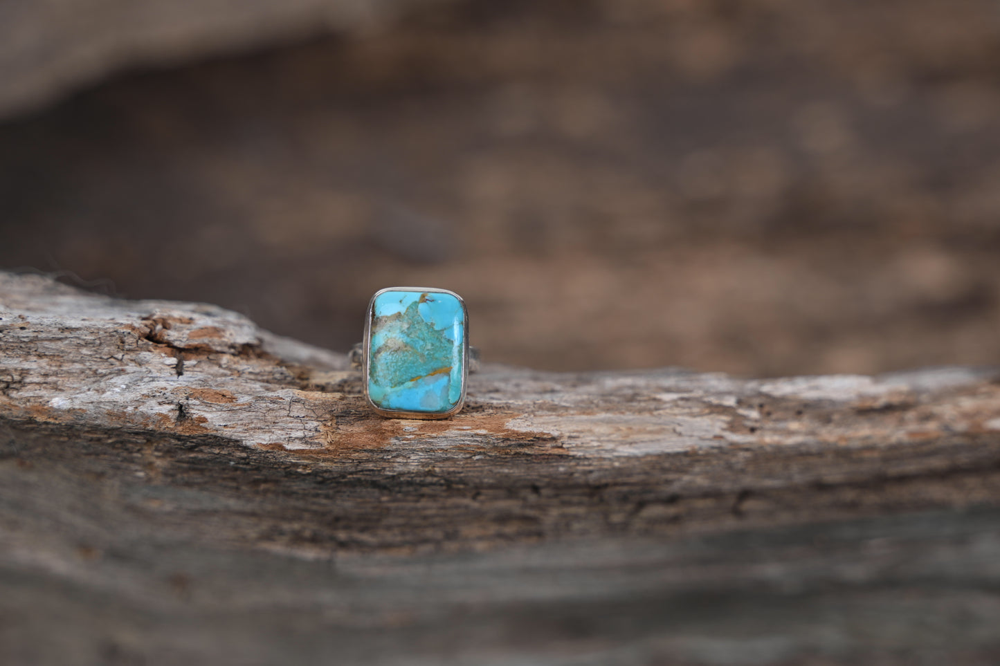 SS Turquoise Single Stone Ring