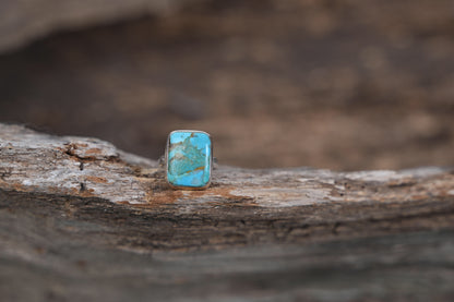 SS Turquoise Single Stone Ring