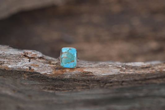 SS Turquoise Single Stone Ring