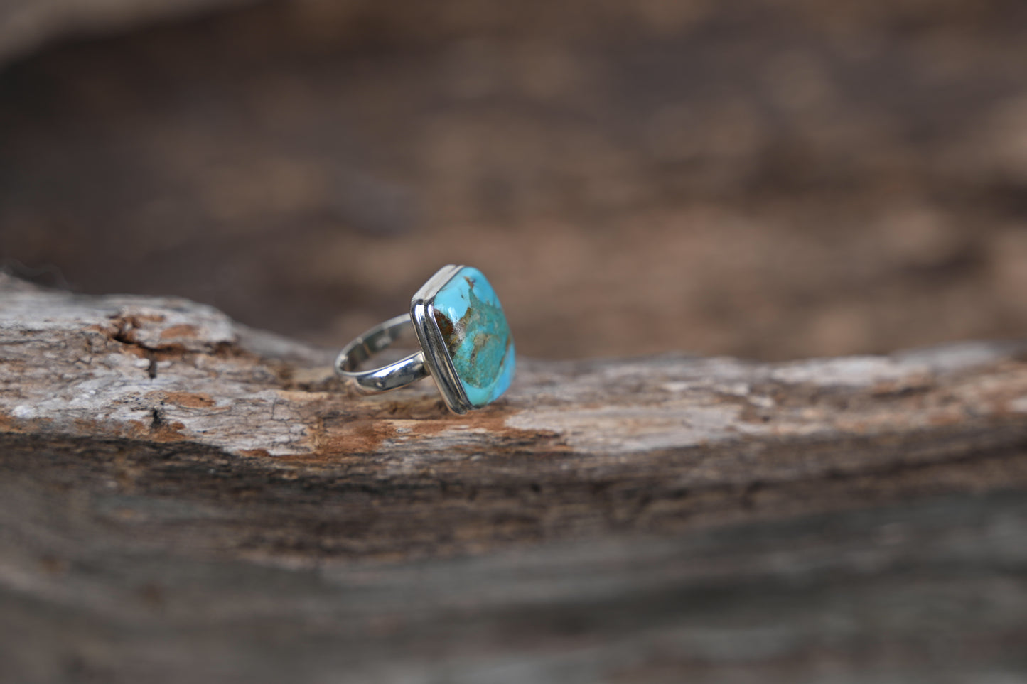 SS Turquoise Single Stone Ring