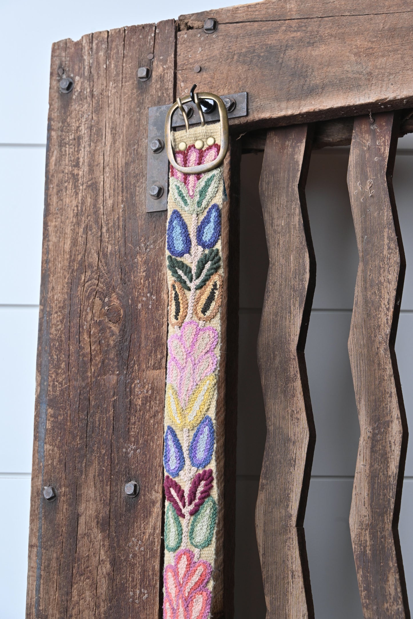 Karma Living Taupe & Floral belt - L