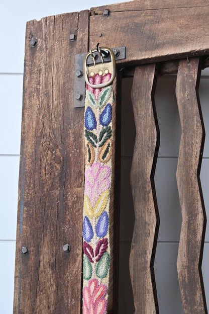 Karma Living Taupe & Floral belt - L