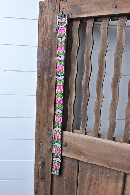 Karma Living Black & Floral belt - M -2