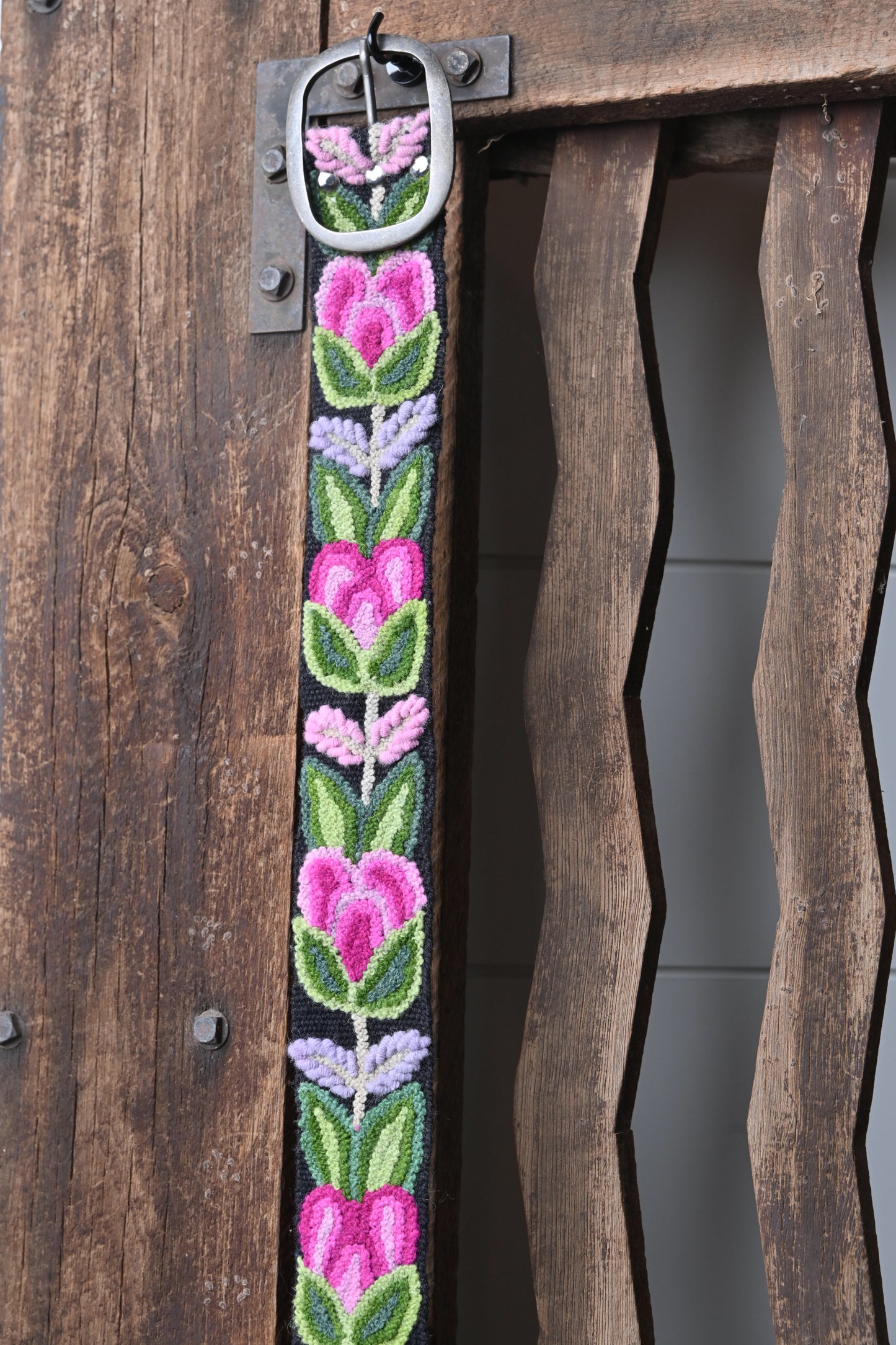 Karma Living Black & Floral belt - M -2