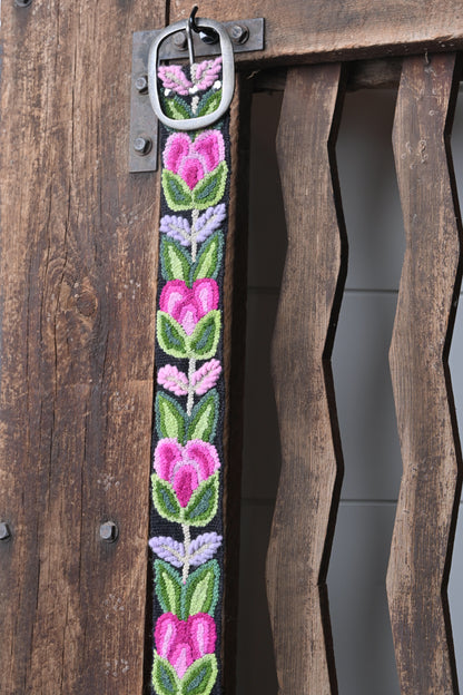 Karma Living Black & Floral belt - M -2