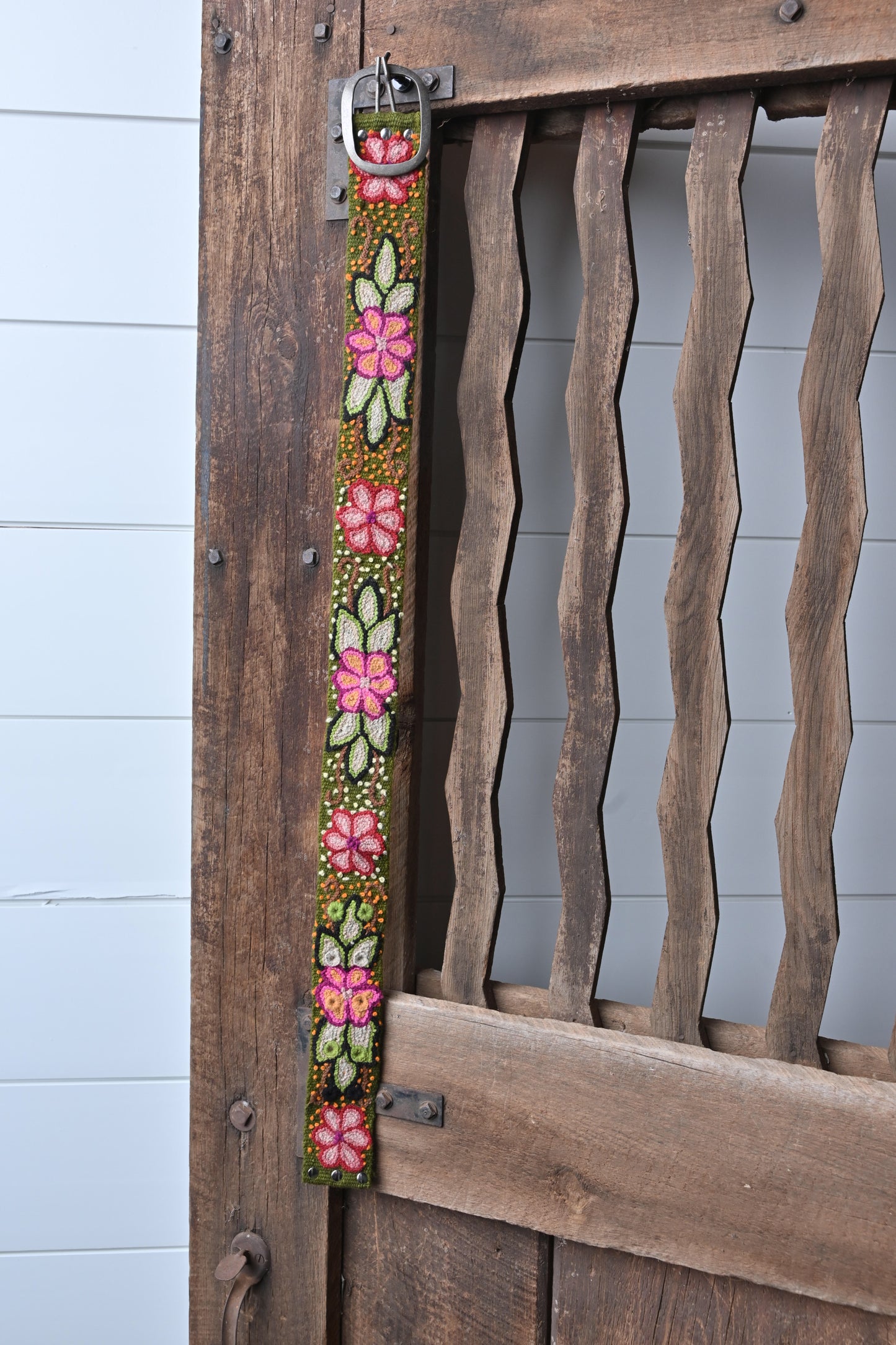 Karma Living Olive Green & Floral belt - S