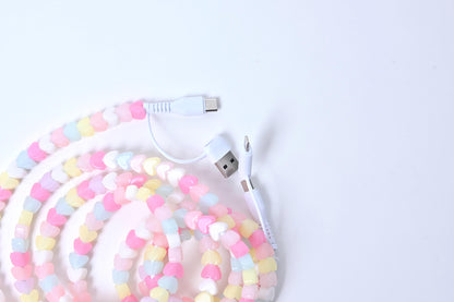 Erimish Beaded Phone Charger Candy Hearts