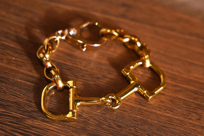 Gold Snaffle Bit Bracelet