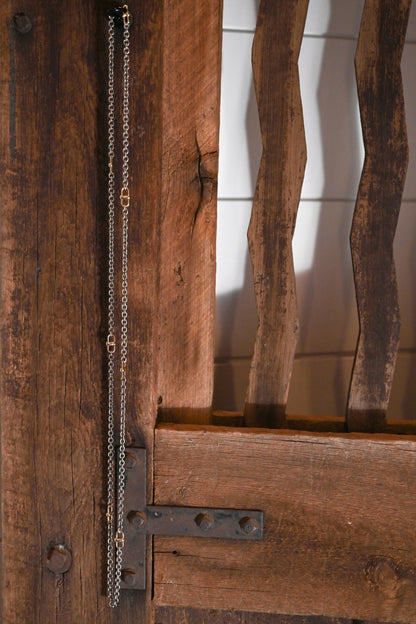 Mixed Metal Long H Necklace