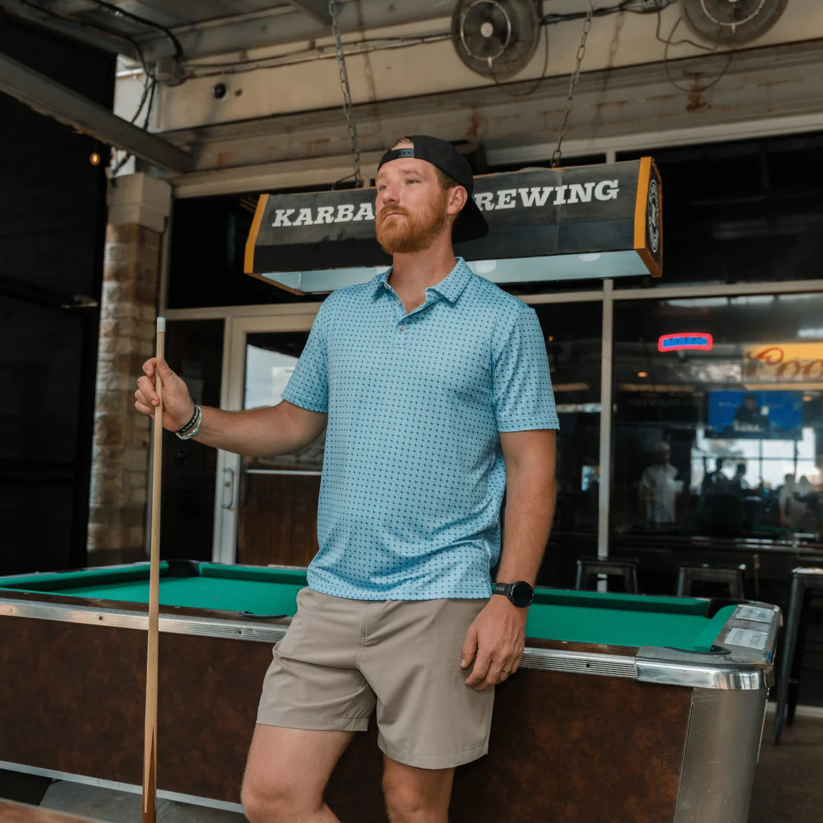 Texas Light Blue Perf Polo