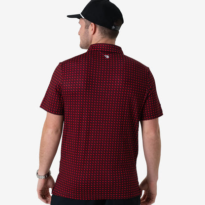 Burlebo Texas Black & Red Performance Polo – Men’s Athletic Polo Shirt