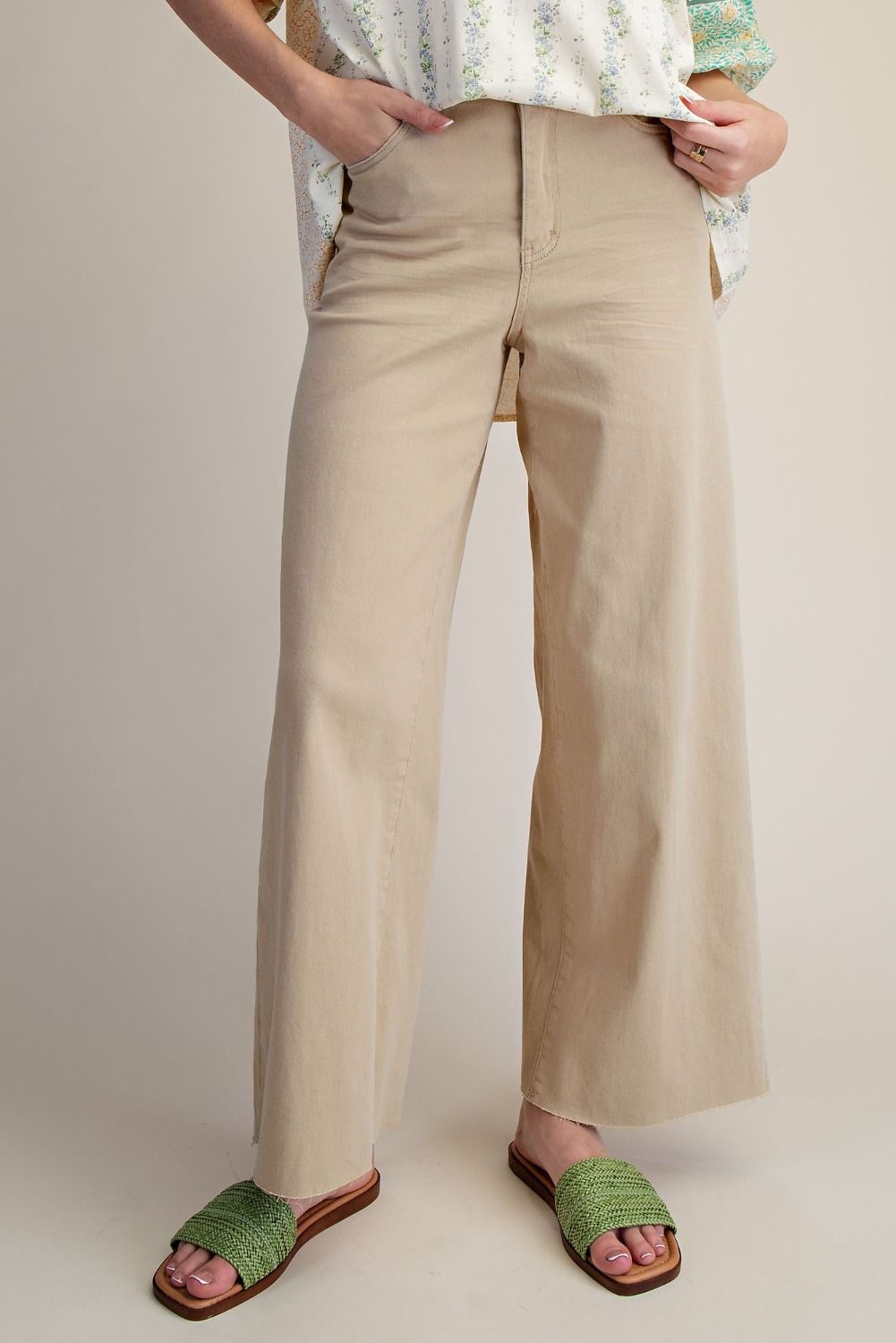 Easel Soft Stretch Khaki Twill High-Waisted Pants | Vintage-Inspired Tailored Fit