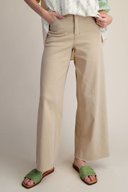 Easel Soft Stretch Khaki Twill High-Waisted Pants | Vintage-Inspired Tailored Fit