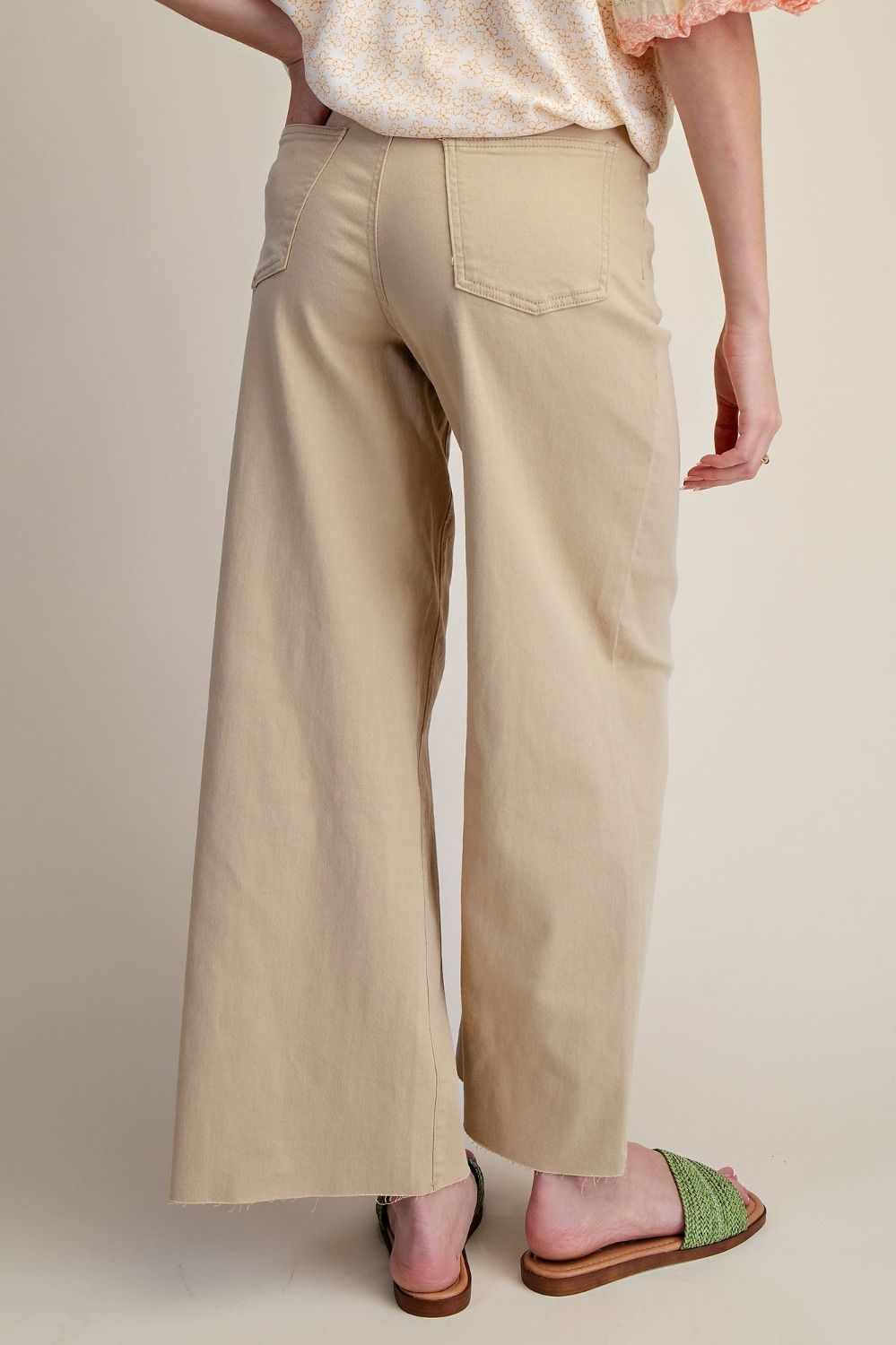 Easel Soft Stretch Khaki Twill High-Waisted Pants | Vintage-Inspired Tailored Fit