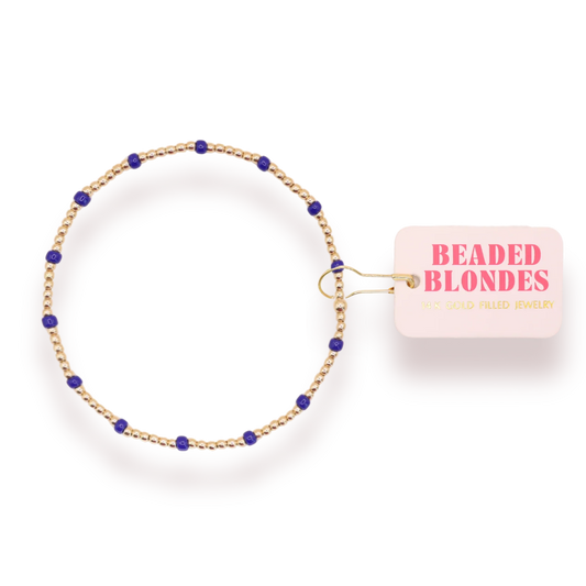 Colbalt Blue Dainty Beaded Poppi Bracelet