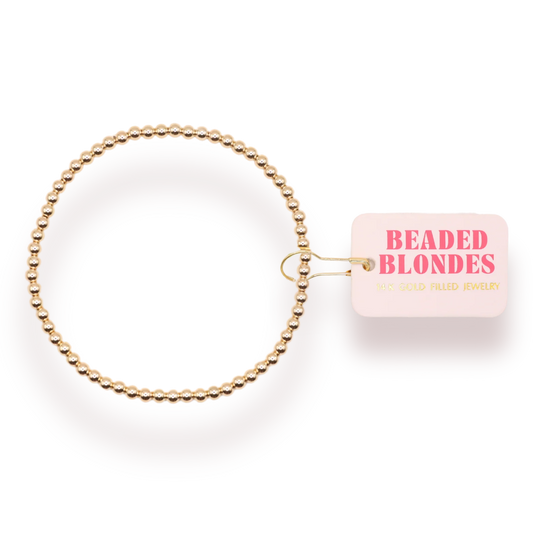 3MM Gold Beaded Bracelet