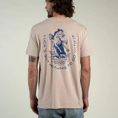 Sendero Provision Company No Luck Sand T-Shirt – "Luck's Got Nothing to Do With It" Graphic Tee