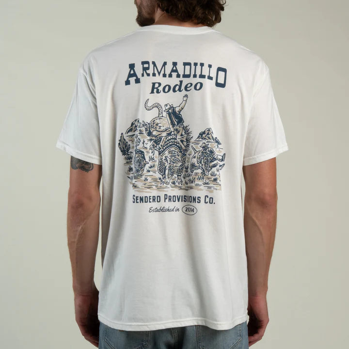 Sendero Provision Company Armadillo Rodeo Vintage White T-Shirt