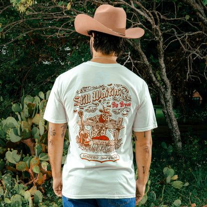 Sendero Provision Company Big Break Vintage White T-Shirt – "Still Waitin' On My Big Break" Graphic Tee