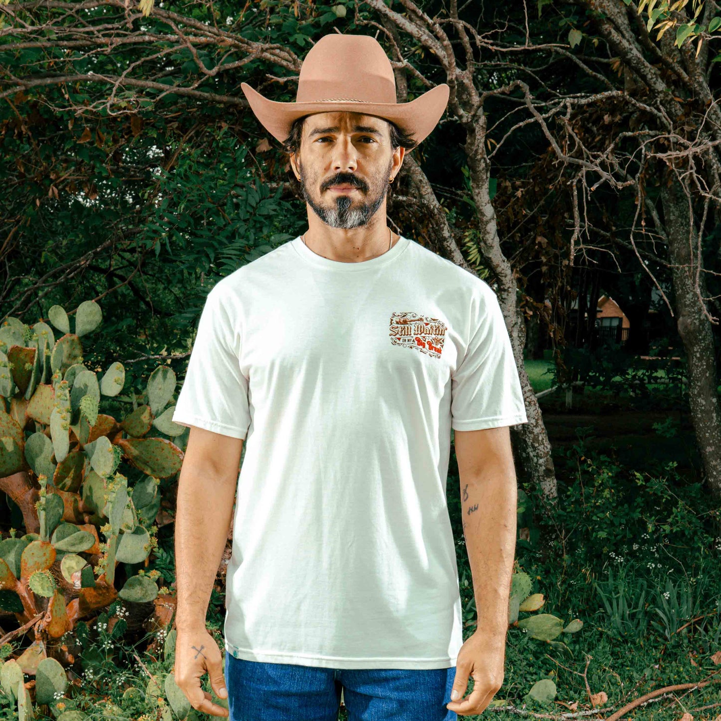 Sendero Provision Company Big Break Vintage White T-Shirt – "Still Waitin' On My Big Break" Graphic Tee