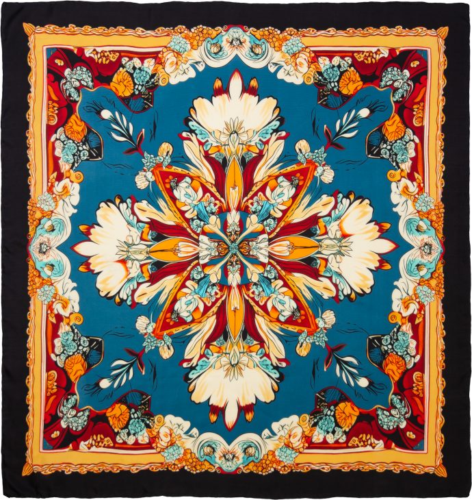 34.5x34.5 Frontier #10 Steel Blue Scarf
