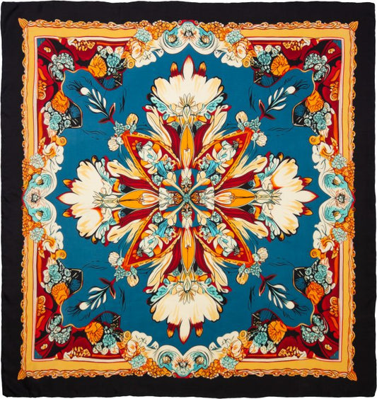34.5x34.5 Frontier #10 Steel Blue Scarf
