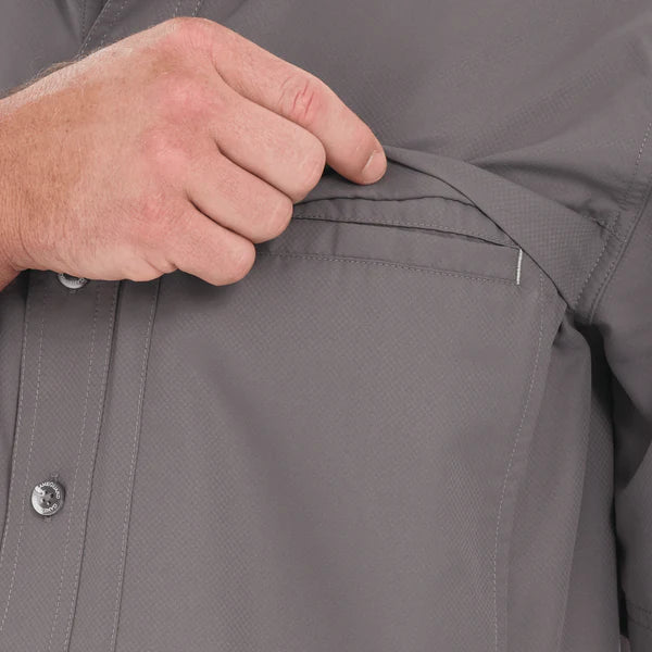 GameGuard Explorer Short Sleeve Shirt – Gunmetal Gray Men's Performance Button-Up