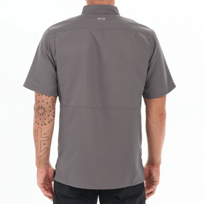 GameGuard Explorer Short Sleeve Shirt – Gunmetal Gray Men's Performance Button-Up