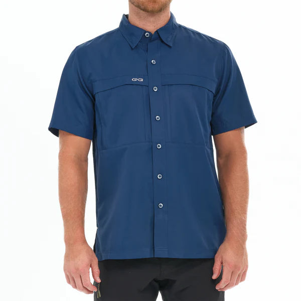 GameGuard Deep Water Blue Explorer Short Sleeve Shirt – Men's Performance Fishing & Outdoor Shirt