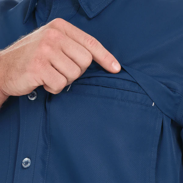 GameGuard Deep Water Blue Explorer Short Sleeve Shirt – Men's Performance Fishing & Outdoor Shirt