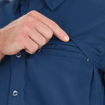 GameGuard Deep Water Blue Explorer Short Sleeve Shirt – Men's Performance Fishing & Outdoor Shirt