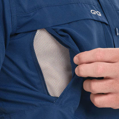 GameGuard Deep Water Blue Explorer Short Sleeve Shirt – Men's Performance Fishing & Outdoor Shirt