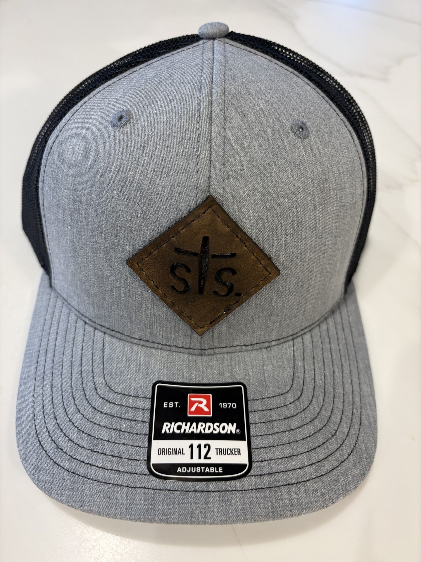 STS Heather Gray/Black Cap - Diamond Leather Patch