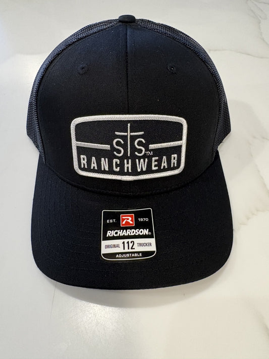 STS Black/Black Mesh Cap - B&W Patch