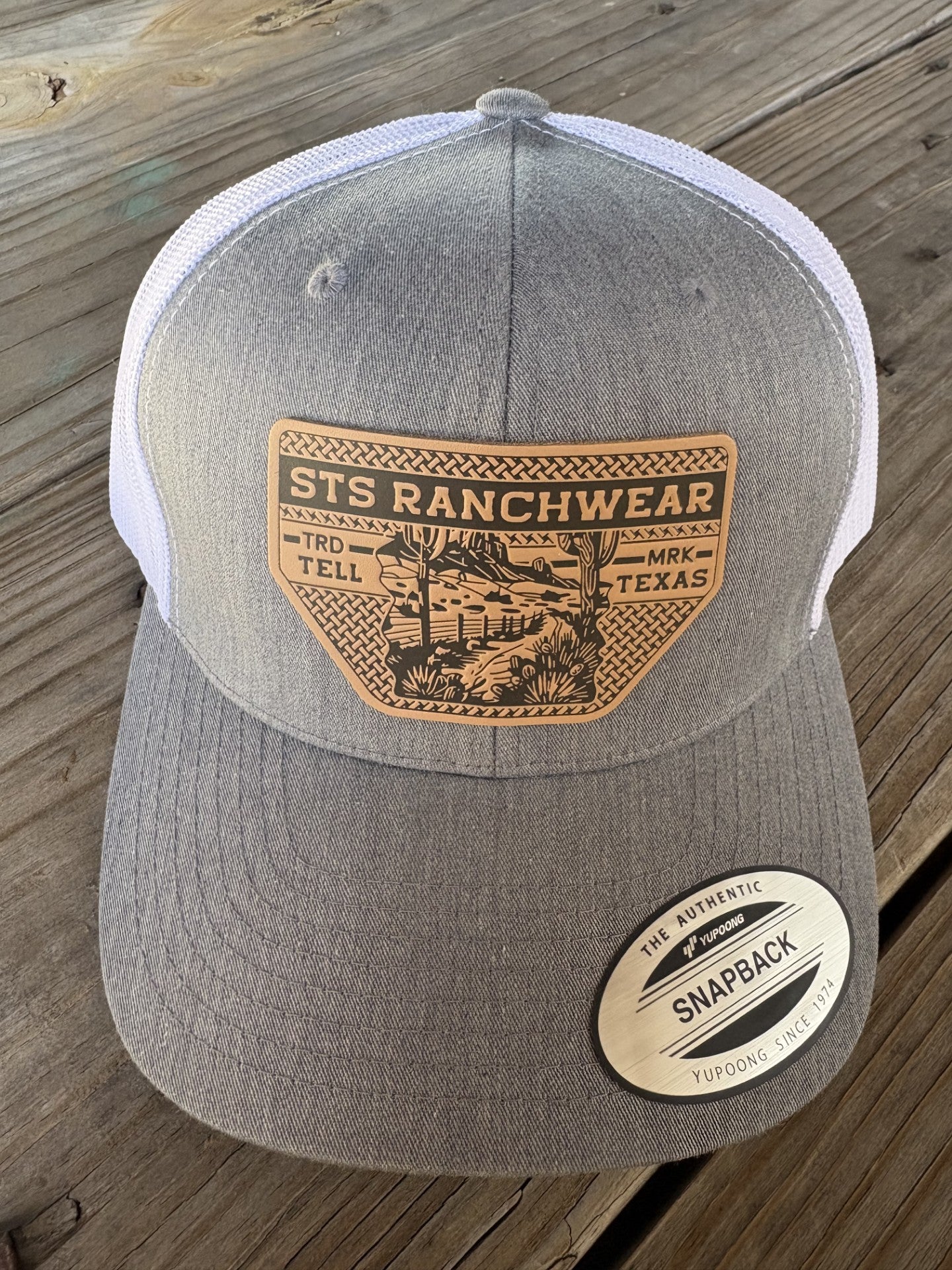 STS Gray/White Mesh Cap - Basketweave Patch