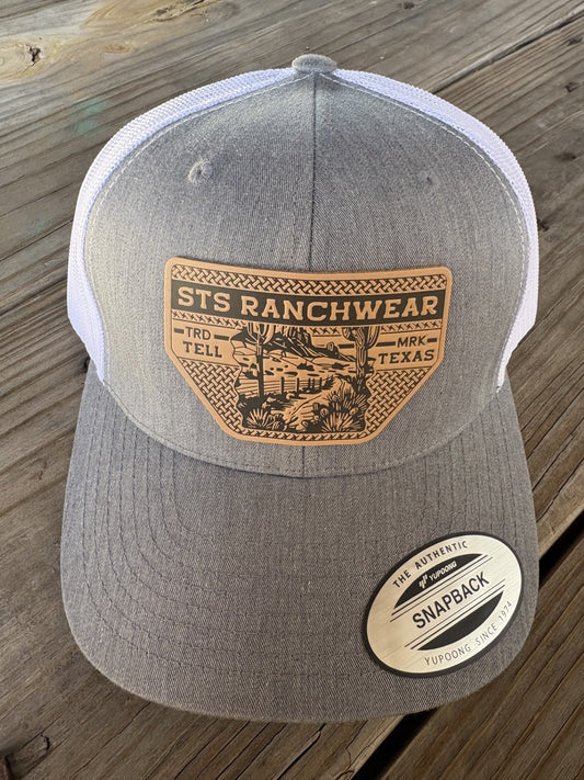 STS Gray/White Mesh Cap - Basketweave Patch