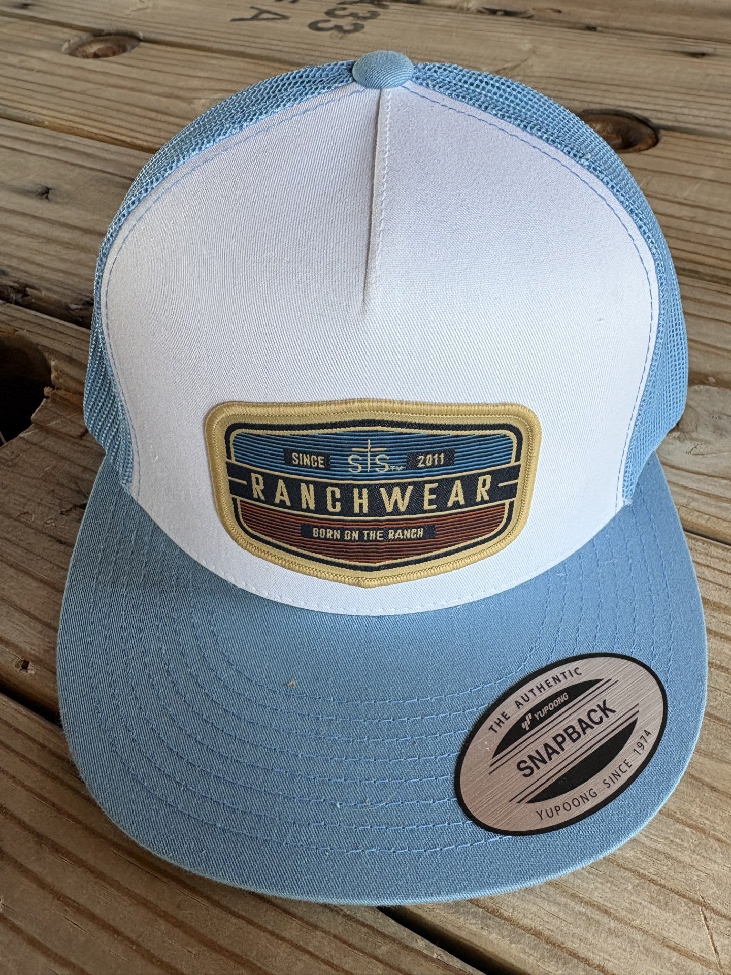 STS White/Baby Blue - Born on Ranch Patch