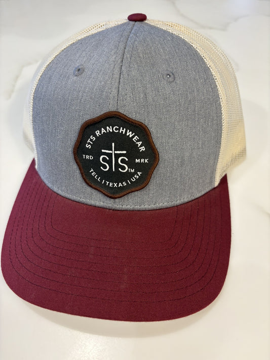 STS Heather Gray/Birch/Cardinal Mesh Cap - OHP