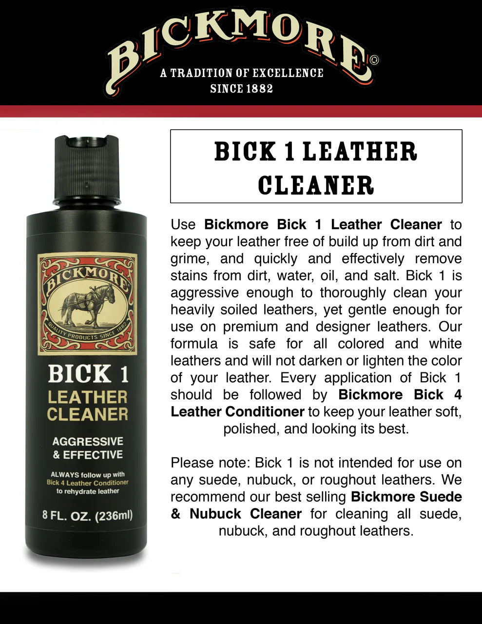 Bick 1 Leather Cleaner, 8 oz