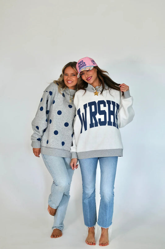 Poppy & Pine Worship Two-Sided Mock Sweatshirt – Women's Faith-Inspired Pullover