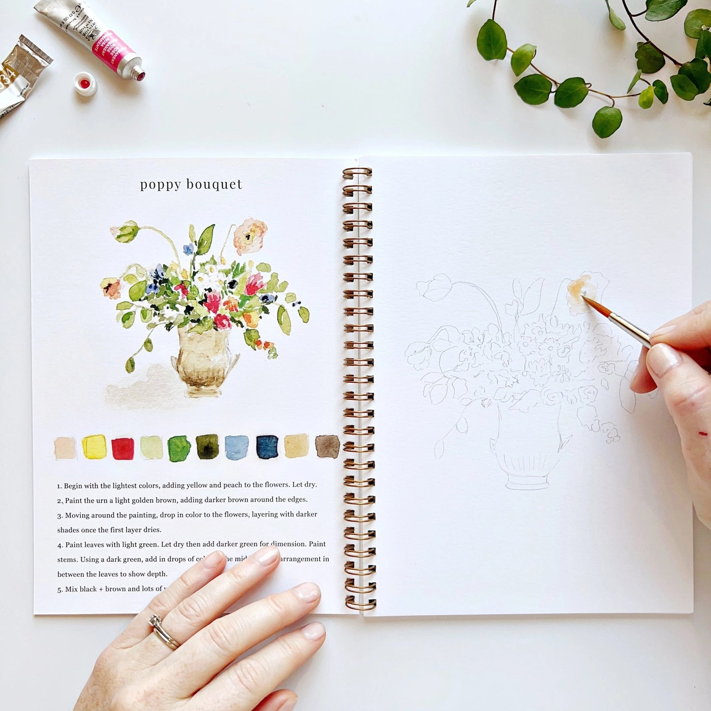 Bouquet Watercolor Workbook