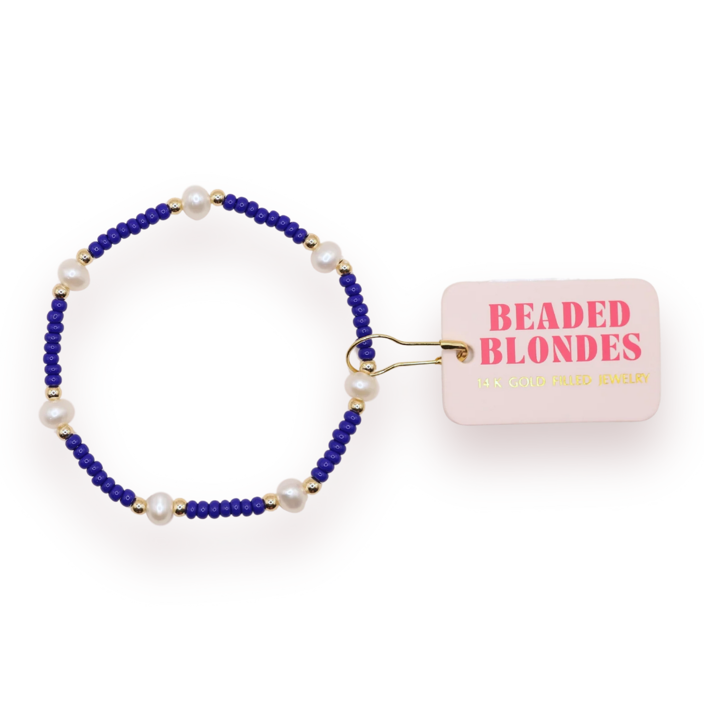 Cobalt Pearl Beaded Bracelet