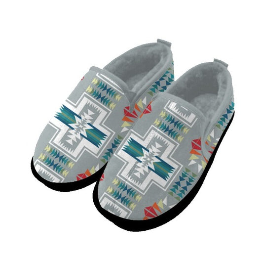Nativo Gray Heel Wrap Fleece Slippers