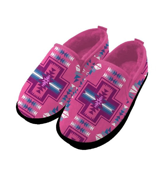 Nativo Pink Heel Wrap Fleece Slippers
