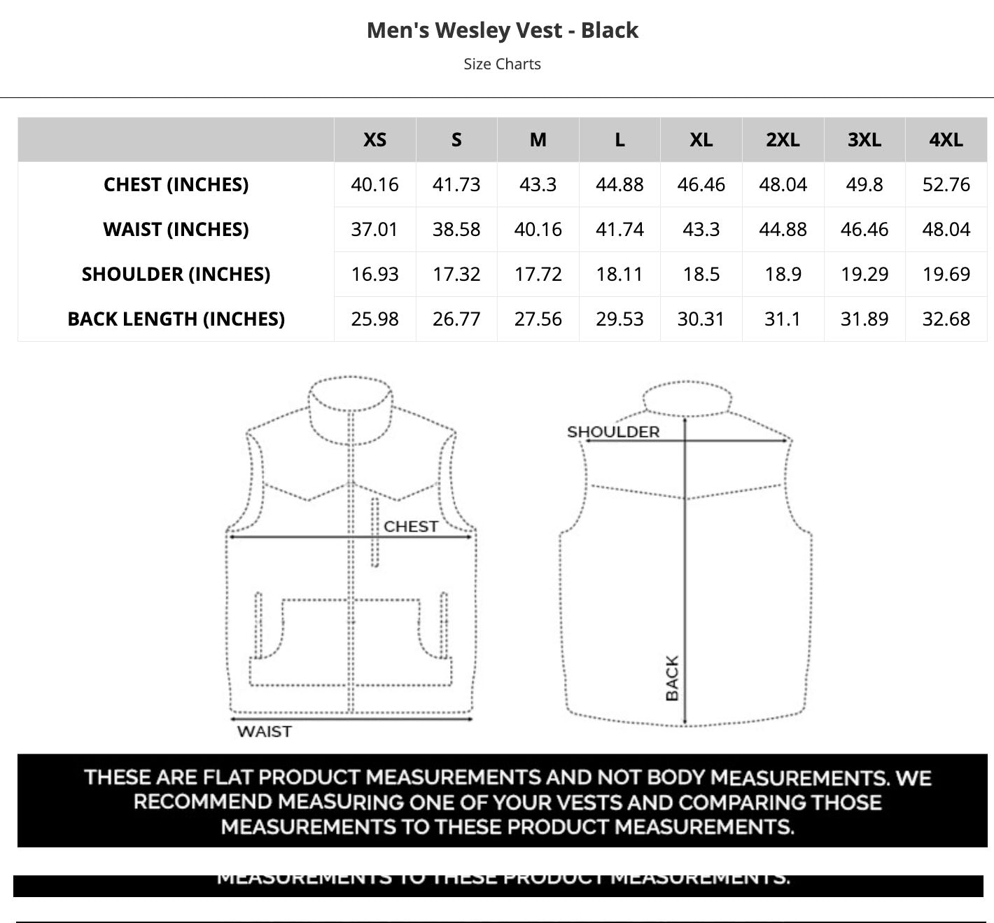 Men's Wesley - Black Puffer Vest
