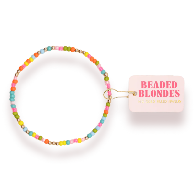 Beaded Blondes Rainbow Bracelet – Colorful Stretch Bracelet for Women